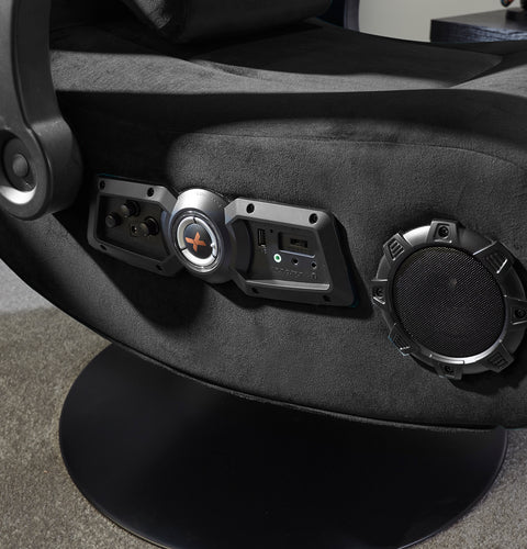 Deluxe 4.1 Audio Fabric Console Gaming Chair - Black