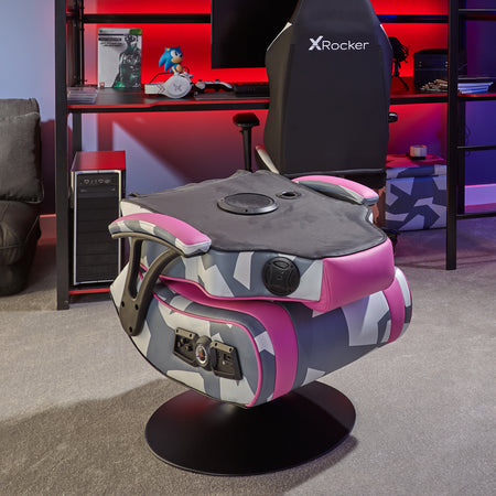 Geo Camo 2.1 Audio Gaming Chair with Vibration - Pink