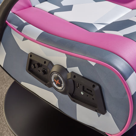 Geo Camo 2.1 Audio Gaming Chair with Vibration - Pink
