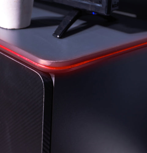 Carbon-Tek LED TV Media Unit - Grey / Red RGB