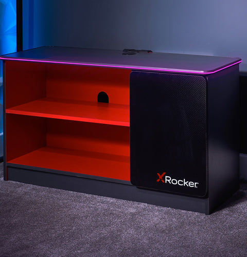 Carbon-Tek LED TV Media Unit - Grey / Red RGB