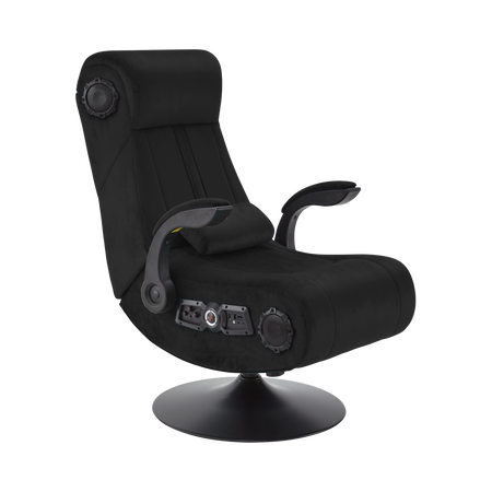 Deluxe 4.1 Audio Fabric Console Gaming Chair - Black