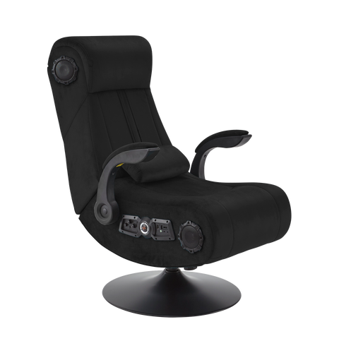 Deluxe 4.1 Audio Fabric Console Gaming Chair - Black