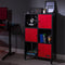 Mesh-Tek Tall 6 Cube Storage Unit - Black / Red