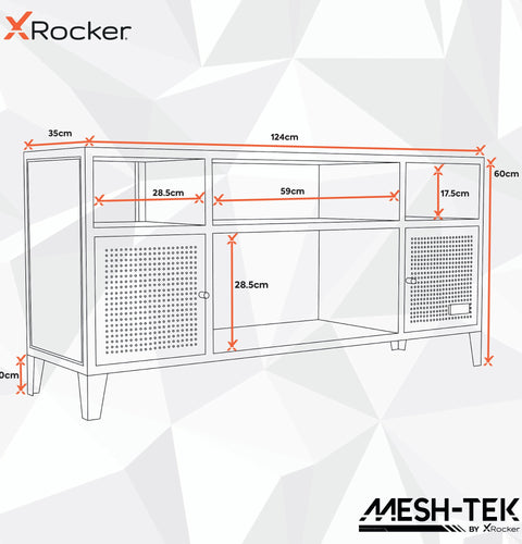 Mesh-Tek Media TV Unit - Black / Red