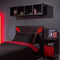 Mesh-Tek 4 Cube Floating or Standing Shelf Unit - Black / Red