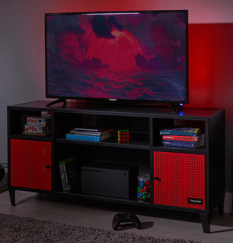 Mesh-Tek Media TV Unit - Black / Red