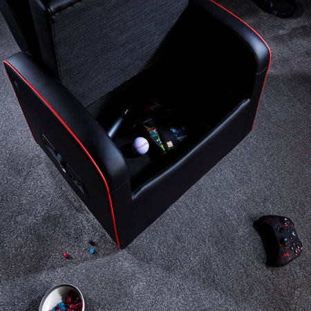 Shift Luxe Jr 2.1 Audio Ottoman Gaming Chair for Kids - Black