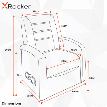 Premier Jr 2.1 Audio Ottoman Gaming Chair for Kids - Black