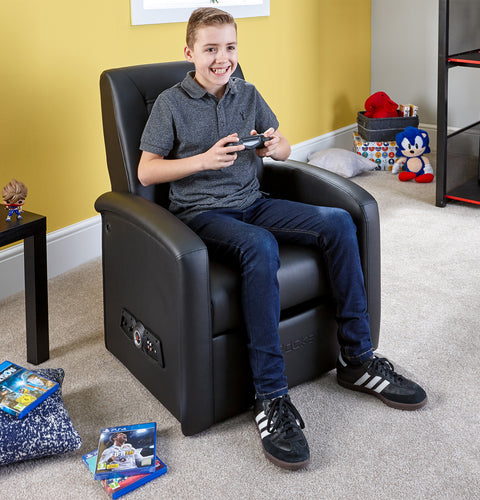 Premier Jr 2.1 Audio Ottoman Gaming Chair for Kids - Black