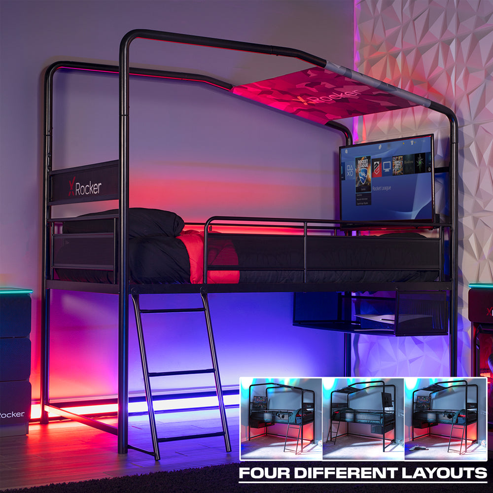 Gaming Beds | X Rocker Contra Gaming Mid Sleeper TV Bed