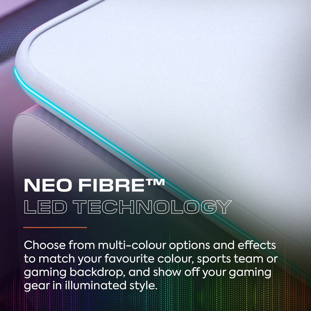 Carbon-Tek 120cm LED Gaming Desk with Wireless Charging - White RGB