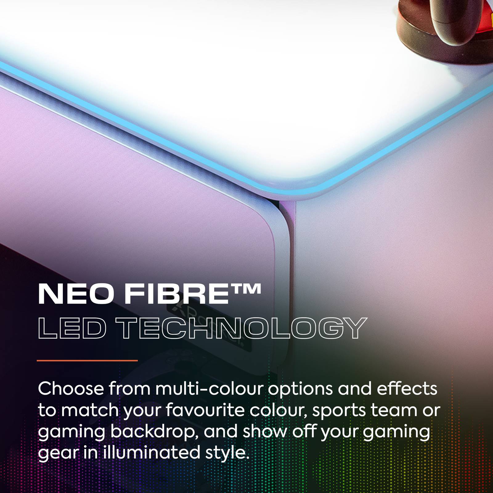 Carbon-Tek LED Bedside Side Table with Wireless Charging and Drawer - White RGB