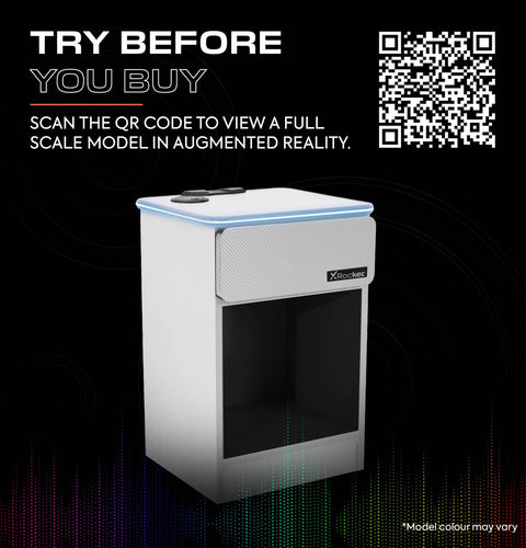 Carbon-Tek LED Bedside Side Table with Wireless Charging and Drawer - White RGB