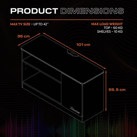 Carbon-Tek LED TV Media Unit - White RGB