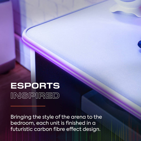Carbon-Tek LED TV Media Unit - White RGB
