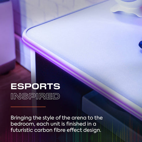 Carbon-Tek LED TV Media Unit - White RGB