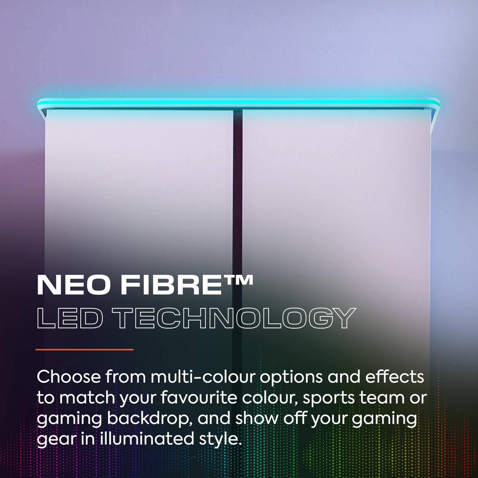 Carbon-Tek LED 2-Door Wardrobe with Drawer - White RGB