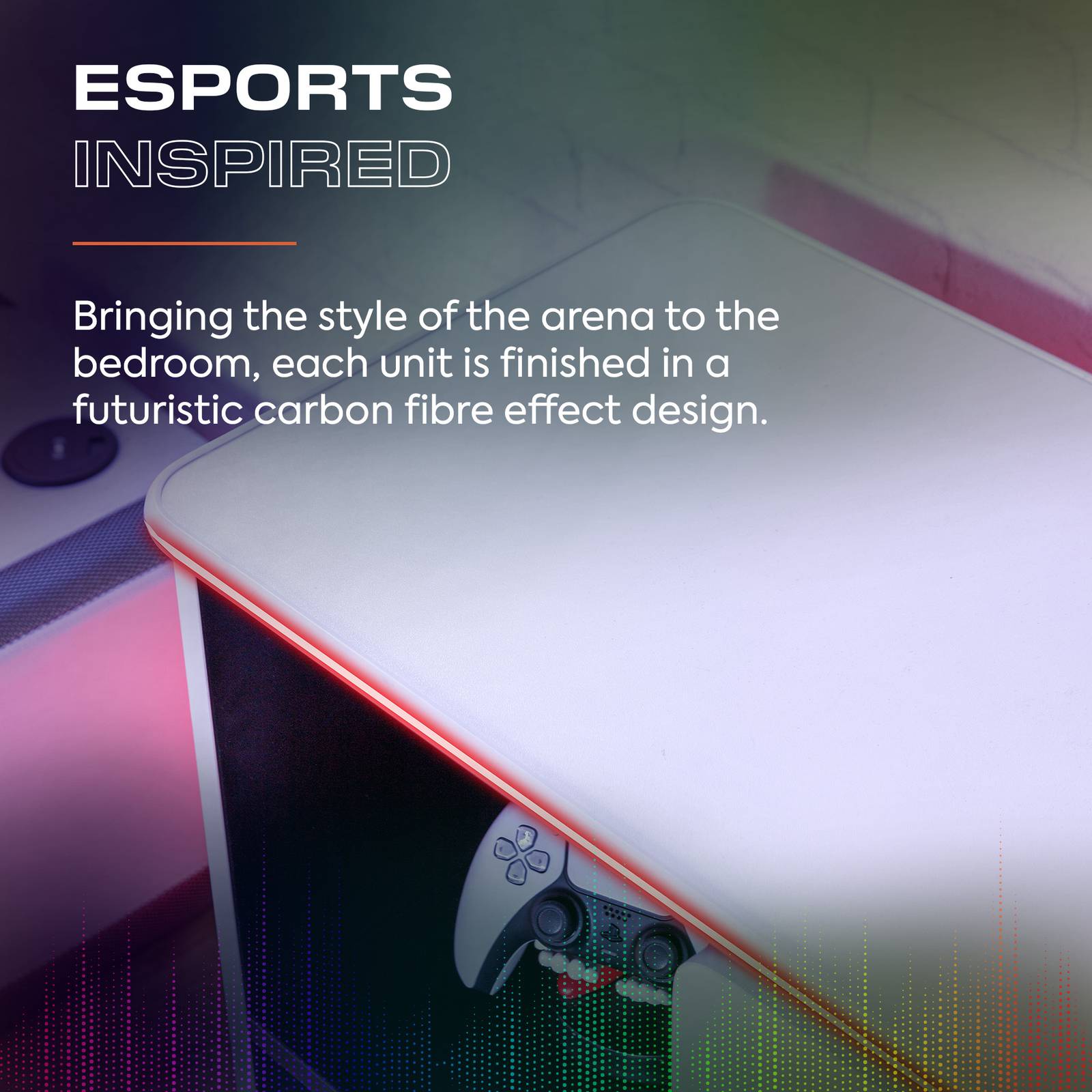 Carbon-Tek LED Chest of 3 Drawers - White RGB