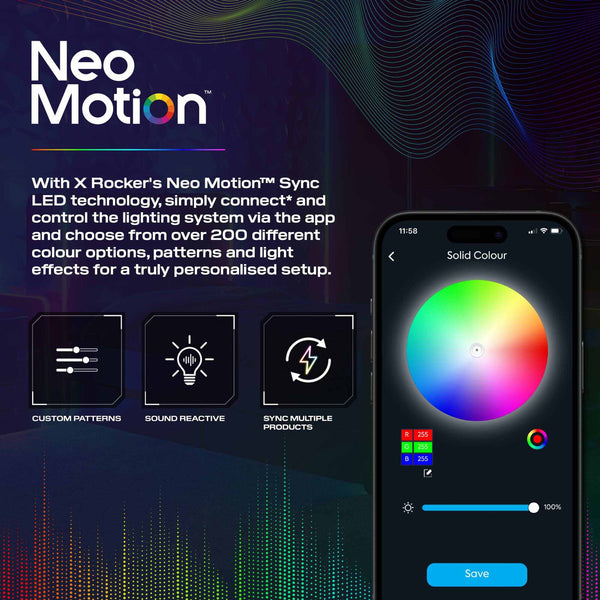 Electra Chest of 3 Drawers with Neo Motion SYNC™ App Controlled LED Lights - White