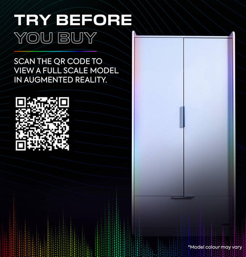 Electra 2 Door Wardrobe with Drawer and Neo Motion SYNC™ App Controlled LED Lights - White