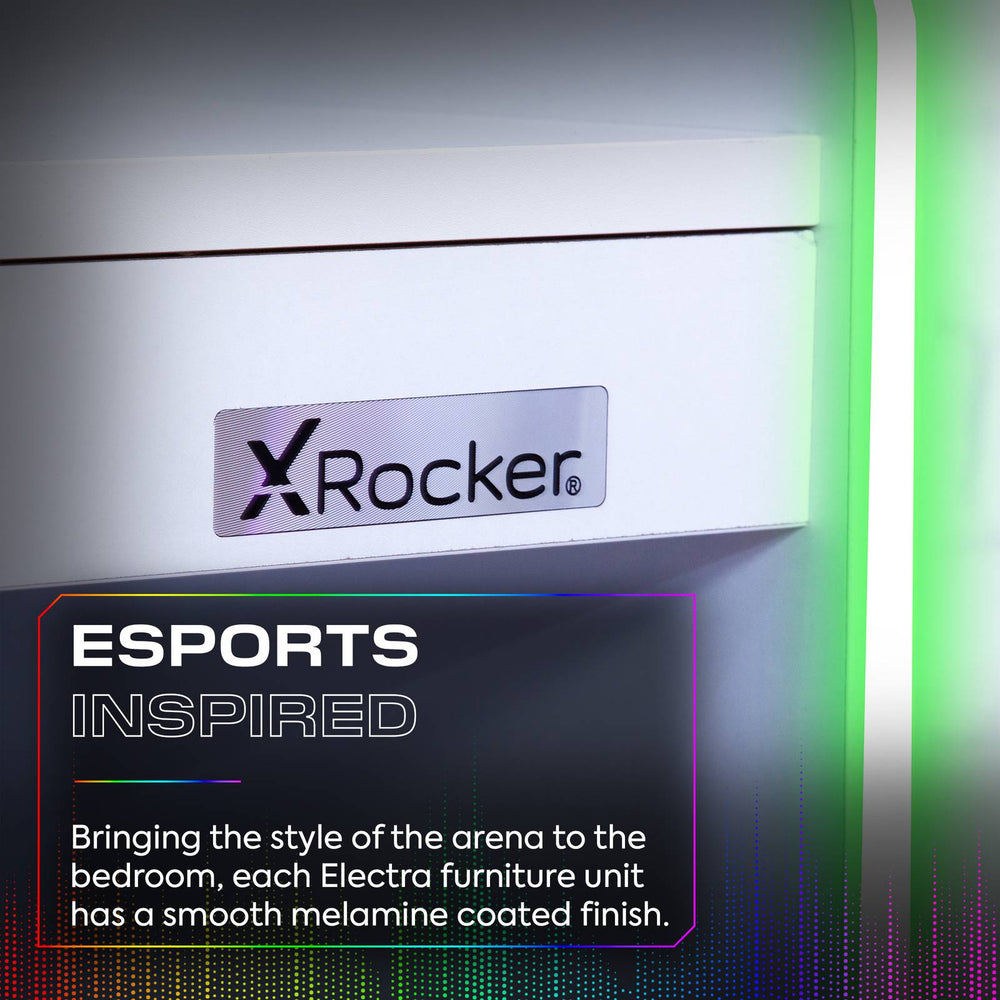 X Rocker Unit Gaming Furniture | X Rocker Electra RGB TV Media Unit - White