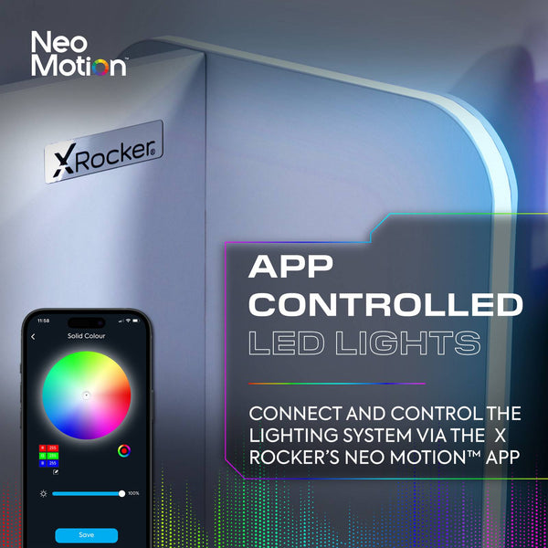 Electra LED Single Gaming Bed with Drawers - White RGB