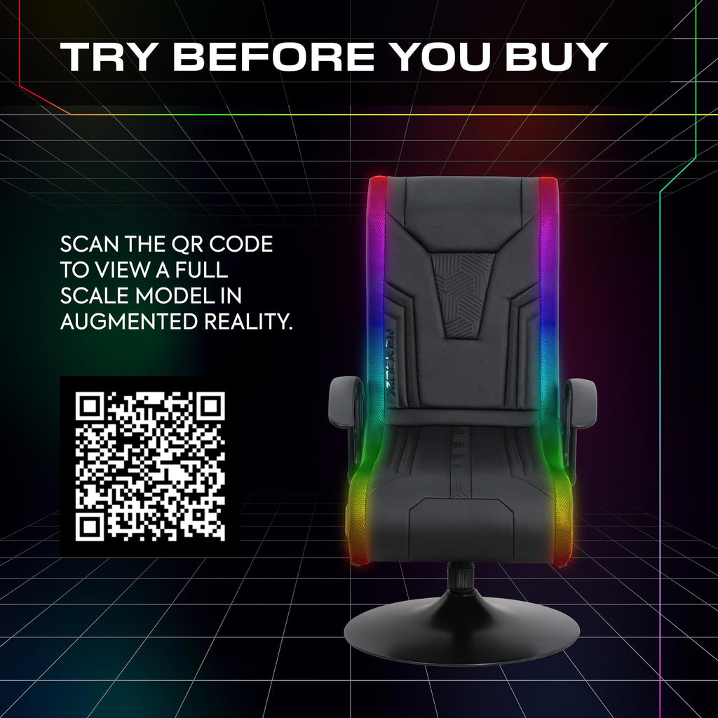 Veleno 2.1 Audio Gaming Console Chair - App Controlled LED - Black