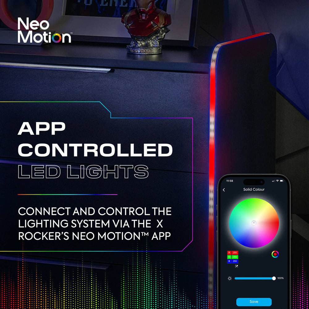 Gaming Furniture | X Rocker Electra RGB Chest of Drawers - Black