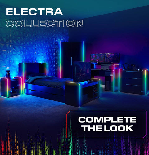 Electra Chest of 3 Drawers with Neo Motion SYNC™ App Controlled LED Lights - Black