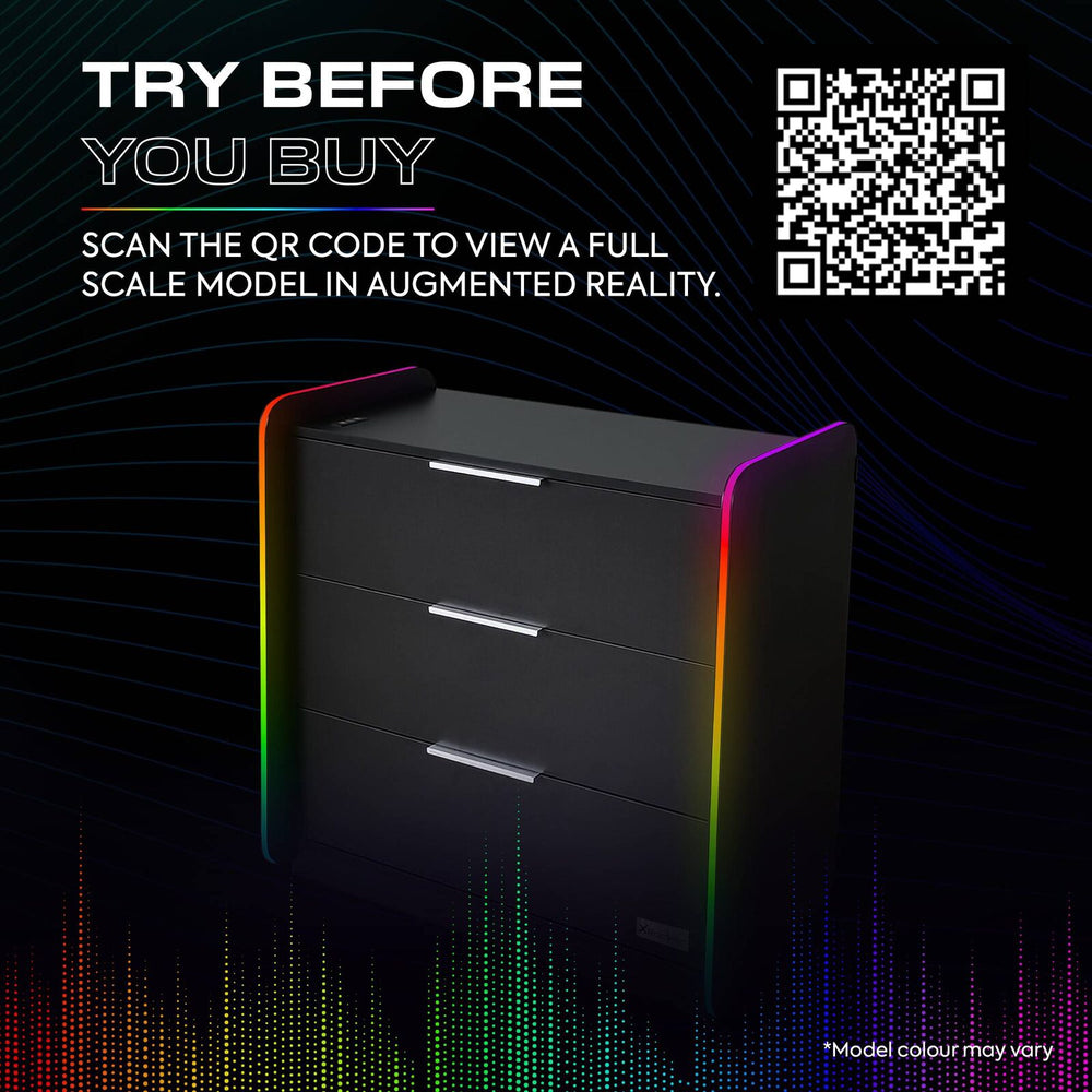 Gaming Furniture | X Rocker Electra RGB Chest of Drawers - Black