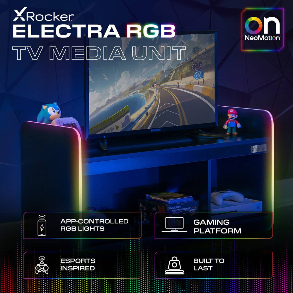 Electra TV Media Unit with Neo Motion SYNC™ App Controlled LED Lights - Black