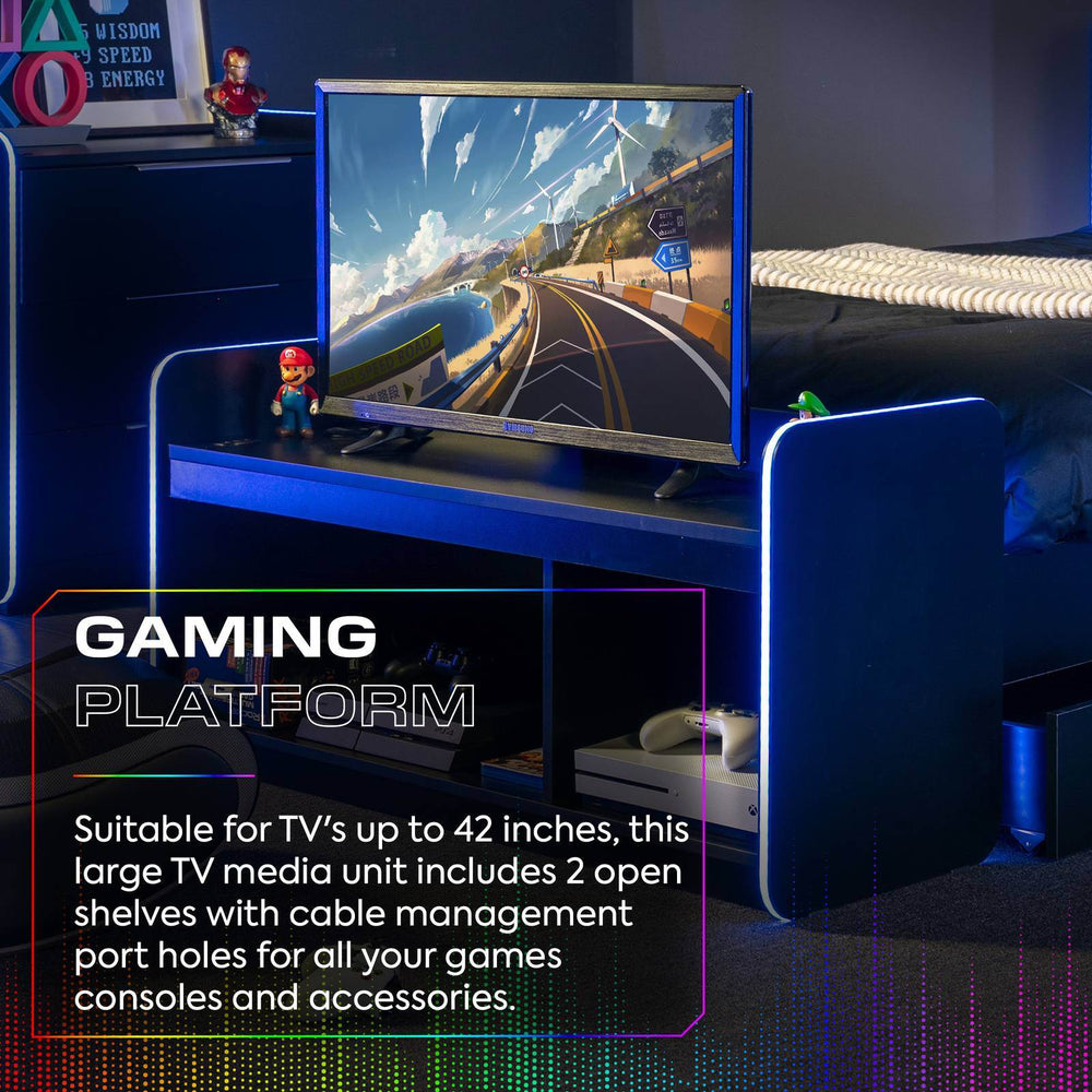X Rocker Unit Gaming Furniture | X Rocker Electra RGB TV Media Unit - Black