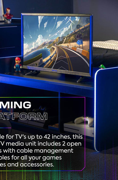Electra TV Media Unit with Neo Motion SYNC™ App Controlled LED Lights - Black