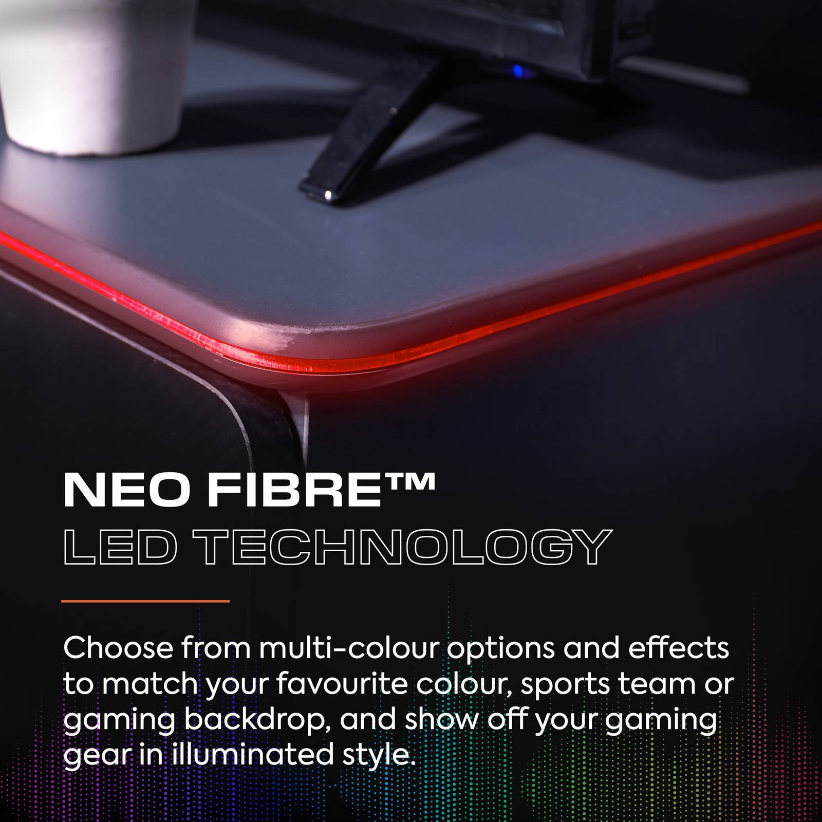 Carbon-Tek LED TV Media Unit - Grey / Blue RGB