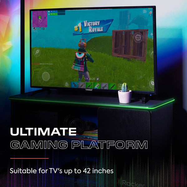 Carbon-Tek LED TV Media Unit - Grey / Blue RGB