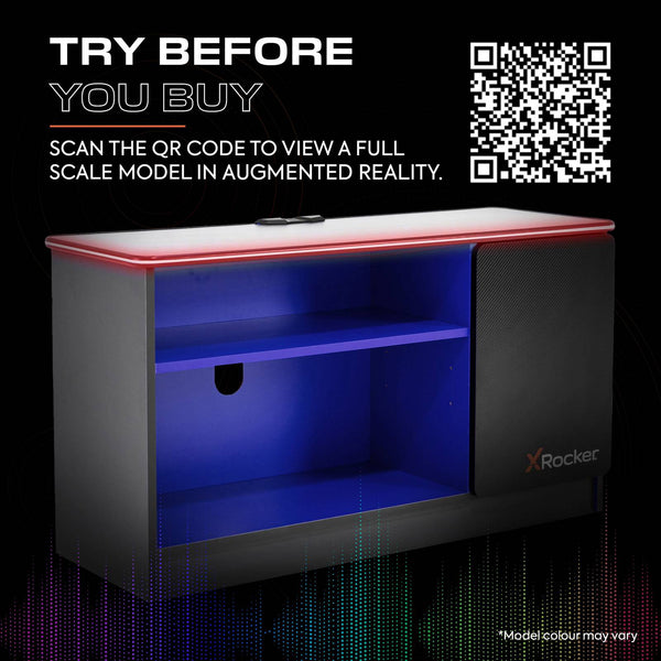 Carbon-Tek LED TV Media Unit - Grey / Blue RGB