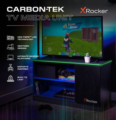 Carbon-Tek LED TV Media Unit - Grey / Blue RGB