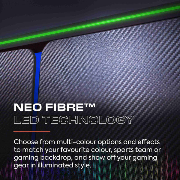 Carbon-Tek LED 2-Door Wardrobe with Drawer - Grey / Blue RGB