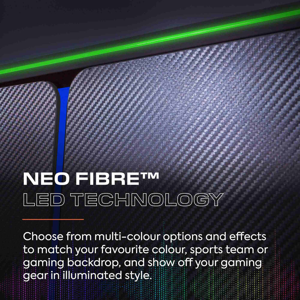 Carbon-Tek LED 2-Door Wardrobe with Drawer - Grey / Blue RGB