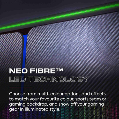 Carbon-Tek LED 2-Door Wardrobe with Drawer - Grey / Blue RGB