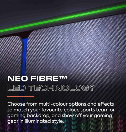 Carbon-Tek LED 2-Door Wardrobe with Drawer - Grey / Blue RGB