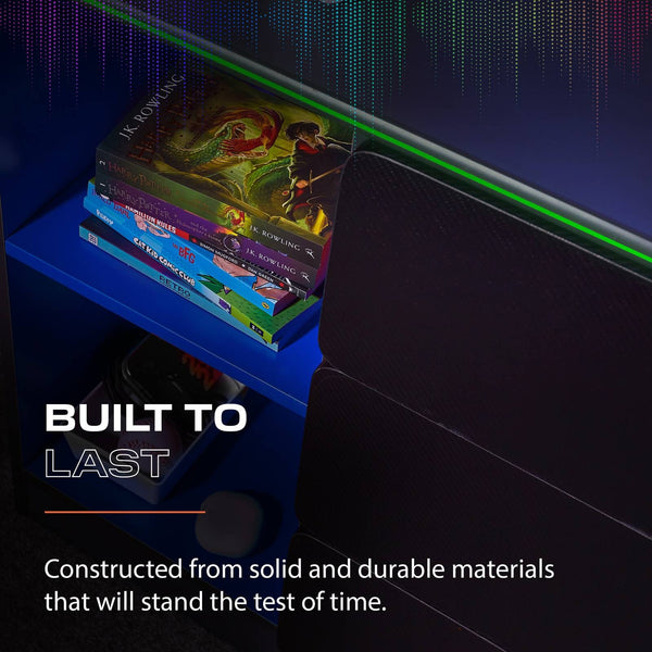 Carbon-Tek LED Chest of 3 Drawers - Grey / Blue RGB