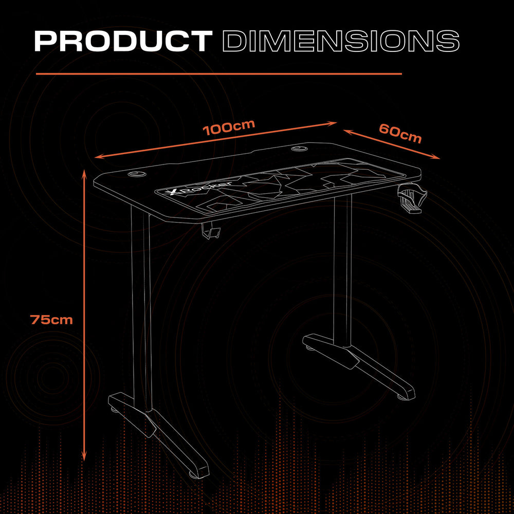 Panther Gaming Desk - Carbon Fibre Black