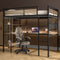 Denver LED High Sleeper Double Bunk Bed with Desk - Oak / Black RGB