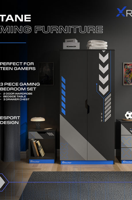 Octane 3 Piece Bedroom Furniture Set - Blue