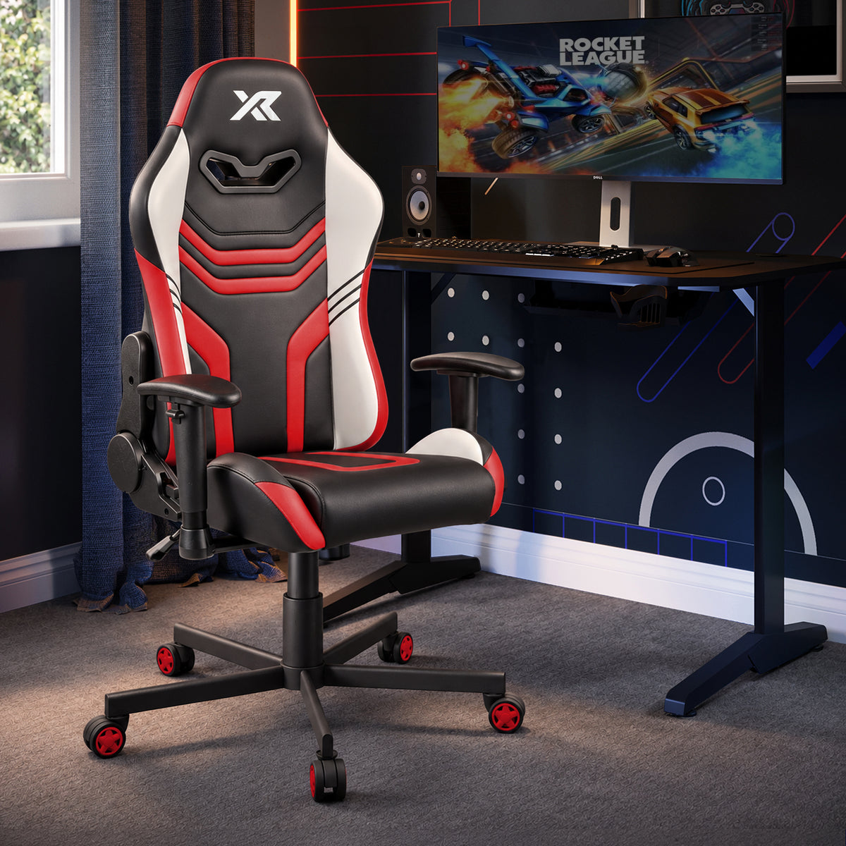Agility Compact Ergonomic PC Gaming Chair for Juniors - Black / Red