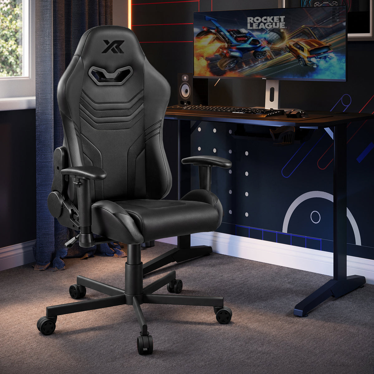 Agility Compact Ergonomic PC Gaming Chair for Juniors - Carbon Black