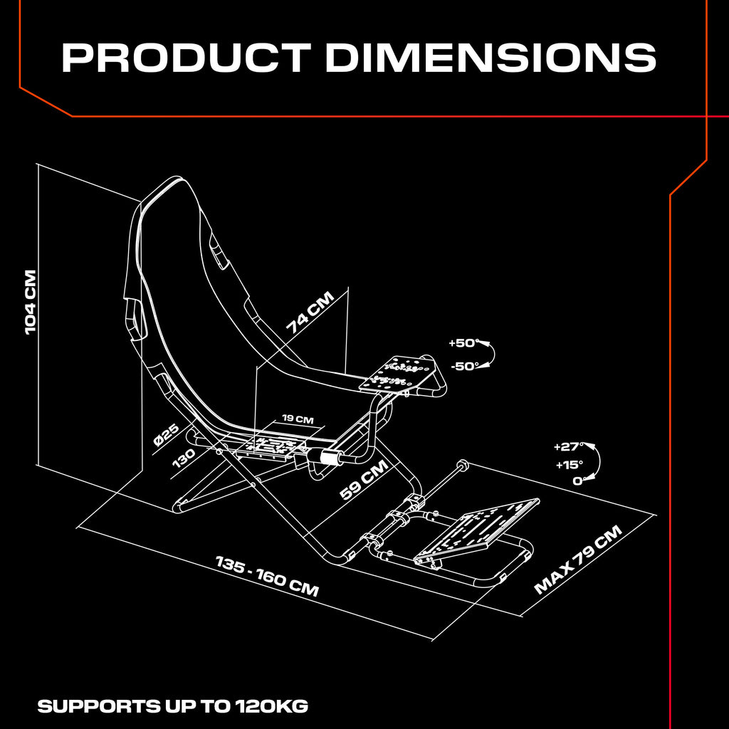 XR Racing Velocity Foldable Racing Sim Cockpit Gaming Chair - Black