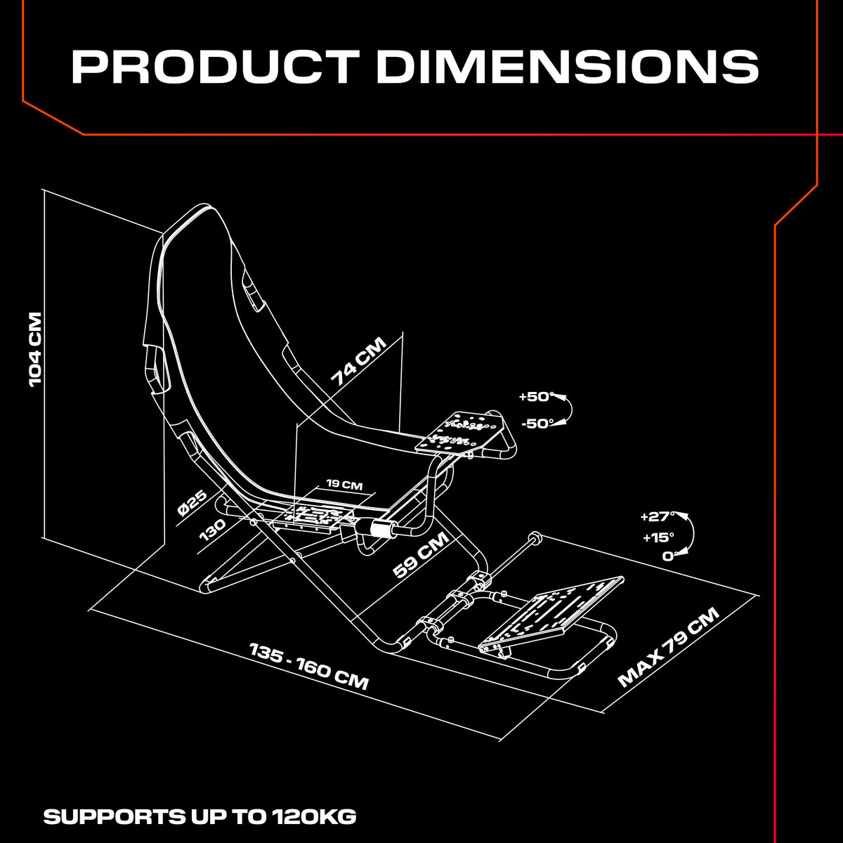 XR Racing Velocity Foldable Racing Sim Cockpit Gaming Chair - Black